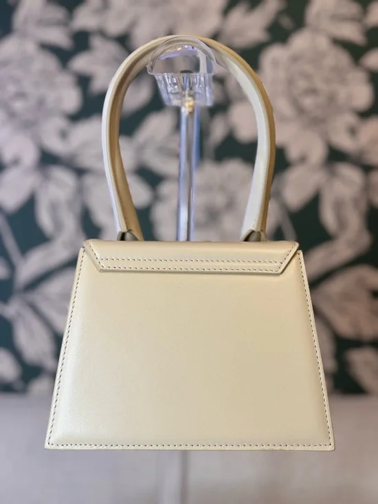Jacquemus Authentic Mini Top-Handle Bag in Cream Leather w/Dusty Never Carried - Picture 4 of 13